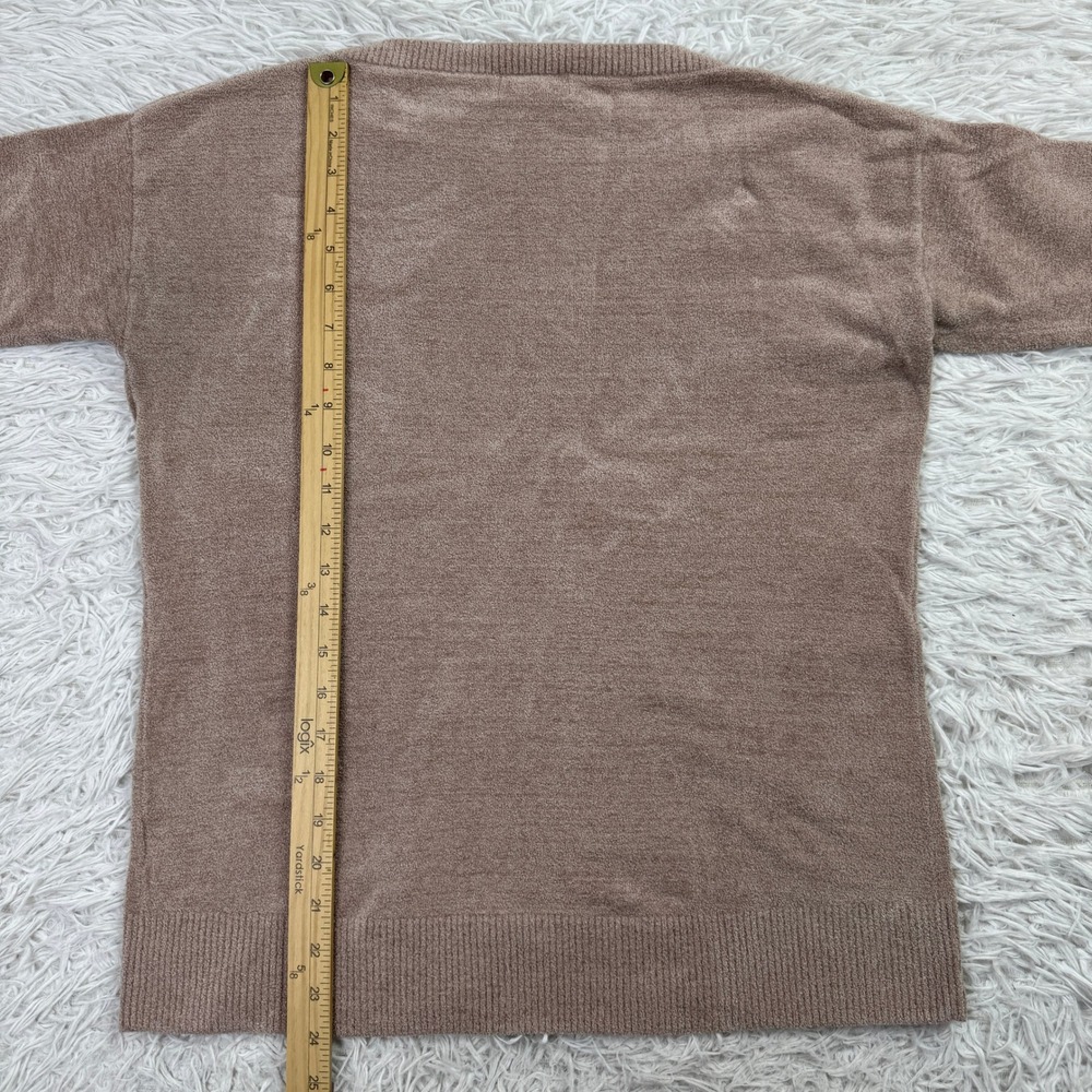 Barefoot Dreams Sweater Womens S Beige Ultra Lite Dockside Pointelle Pullover - Picture 9 of 10